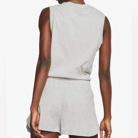 Nike Grey Sleeveless Cotton Striped Romper Size Womens Medium Retail $65 - Picture 2 of 9